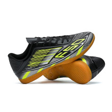 (DF002P-heise, 38) Womens Futsal Shoes IC Indoor Flat Sole Soccer Sneakers Professional Competition Training Athletic Shoes for Ladies