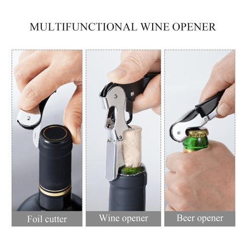 Wine Key Corkscrew - Ανοιχτήρι Κρασιού με Κόφτη Αλουμινόχαρτου, Ανοιχτήρι Μπουκαλιών 2