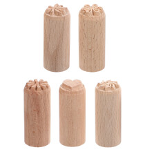 Eease Wood Pottery Tools Stamps Column Wooden Stamps Natural Wood Stamps for DIY
