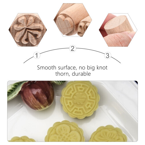 Εργαλεία κεραμικής Eease Wood Pottery Stamps Στήλες Ξύλινες σφραγίδες Φυσικές ξύλινες 2