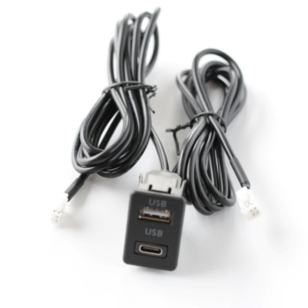 Car Dash Mount Usb+Type-C Port Panel Interface Extension 145Cm Cable Adapter 9164030065932