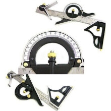 12" SS COMBINATION PROTRACTOR TRI-SQUARE RULER LEVEL MULTI-PURPOSE