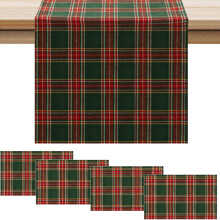 Chemin de table de Noël à carreaux rouges et blancs, résistant à la chaleur et lavable, idéal pour les repas, les fêtes et la décoration des
