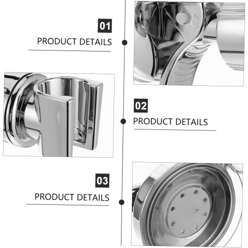 Adjustable Shower Head Holder Wall Mount with Suction Cup, Tool Install and Secure Grip 2