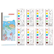 1 Livro de Pintura em Aquarela, Kit de Bolso para Colorir com Páginas Ativadas por Água, Atividade de Viagem e Lembrancinhas para Crianças,