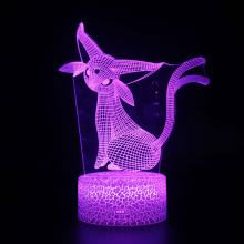 Nočné svetlo HANNTAOO3D pre deti, ilúzna lampa Pokémon s diaľkovým ovládaním a dotykom, 16 farieb, darček pre deti - HTNL#783