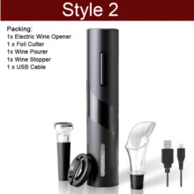 Ouvre-bouteille électrique DEKAXID, tire-bouchon automatique, ouvre-bouteille à piles, coupe-capsule, ouvre-boîte de cuisine/bar