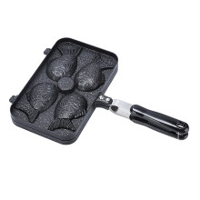 VALSEEL Kitchen Gadgets Τέσσερα ψάρια Αντικολλητική διπλής όψης σχάρα θάλασσας Aluminum4Fish