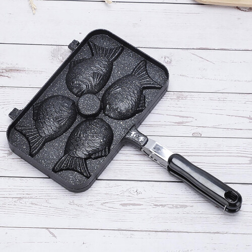 VALSEEL Kitchen Gadgets Τέσσερα ψάρια Αντικολλητική διπλής όψης σχάρα θάλασσας Aluminum4Fish 1