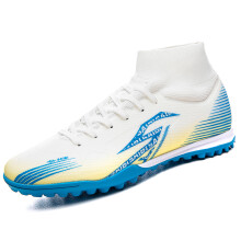 (Beige, 35) Premium Unisex High-Top Soccer Cleats TF/FG, Breathable Anti-Slip Ultra-Durable Football Shoes, Multiple Colors Available