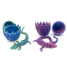 Dragon Egg Set of 2 Purple and Green Blue with Surprise Articulated Crystal Dragon Collectible
