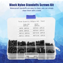 300pcs Black M3 Standoffs Assortment Kit with Screws and Nuts Mounting Hardware
