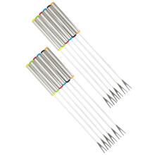 12pcs Stainless Steel Fondue Forks Heat Resistant Long Handle for Cheese Chocolate and Fruit