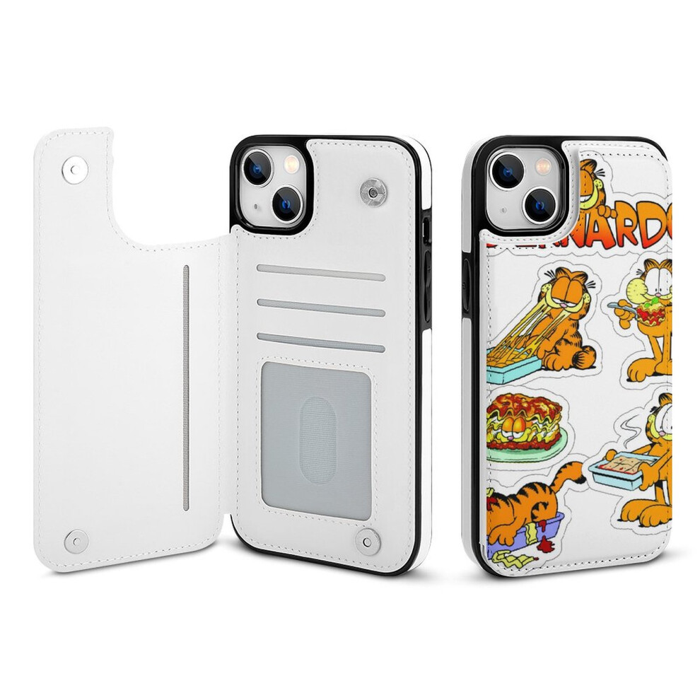 Garfield Compatible Iphone 14 Plus Wallet Case With Card Holder, Pu Leather Flip Folio Case With Stand, Magnetic Clasp & Shockproof Cover For 9173940809505