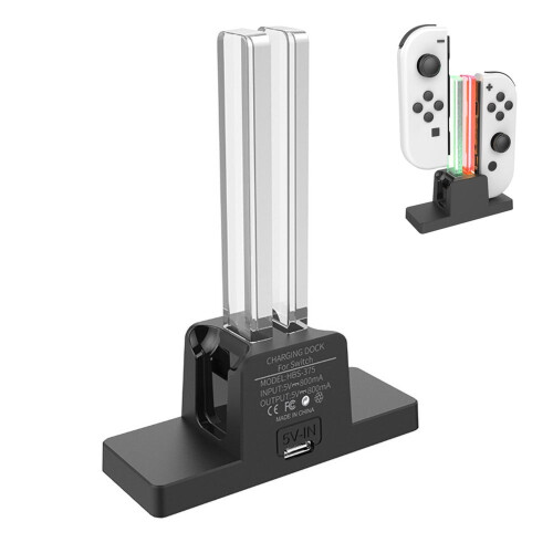 Base de carga de repuesto compatible con Nintendo Switch y Switch OLED Joy-Con, estación de carga USB-C