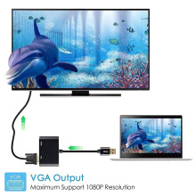 SUSUchens Super Speed USB 3.0 Typ C DP till kompatibel VGA-konverteringsadapter för Windows 10/8/7