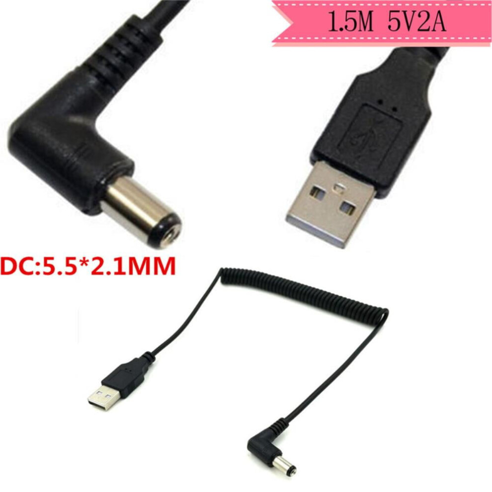 Dc Power Plug Usb Convert To 5.5*2.1Mm/Dc 5521 L Shape Jack 5.5 Mm X 2.1 Mm 5.5X2.1mm Right Angle Charging Charge Cable 9173940073050