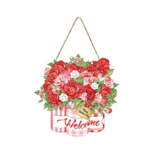 Ronde deurdecoratie met Valentijnsdag-logo om aan de muur te hangen