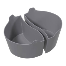 XIUH 2 Pcs Silicone Slow Cooker Dividers for 6/7/8 Qt Oval Crock Pots, Reusable Liners Compatible with Beach Crock (Gray)