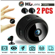 2 PCS 1080P Mini Wireless WiFi Camera with Audio, Night Vision, Live Feed & App Control for Indoor/Outdoor Use