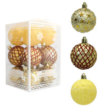Christmas Ball Ornaments, Shatterproof Clear Plastic Xmas Balls Baubles Set, Delicate Sparkling, Hanging Christmas Tree Decorations (12 pcs, Gold)