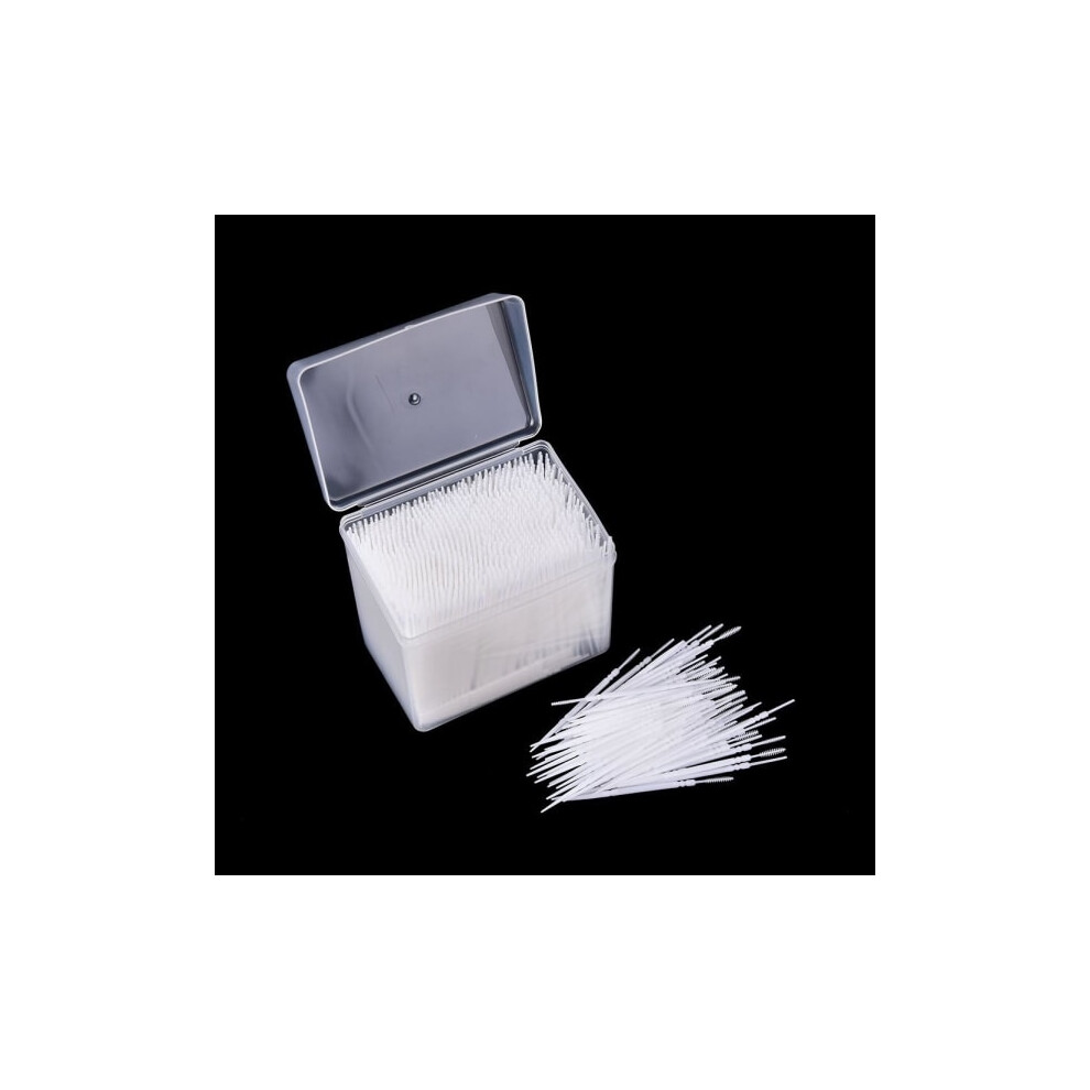 White Ic 1100 Pcs Plastic Toothpicks Toothpicks Oral Hygiene 2-Way Interdental Brush Stick