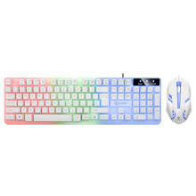 Kiplyki GTX350 Luminous Wired Keyboard Mouse Cover, 104 Key Mechanical Feeling, Backlight Adjustment, Compatible with PC