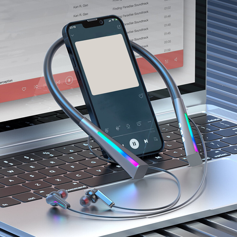 Susuchens Wireless Earphones V5.3, Rgb Lights, Noise Reduction, Subwoofer, Neckband, Sport, Running, Plug And Play Blue 9085618242623