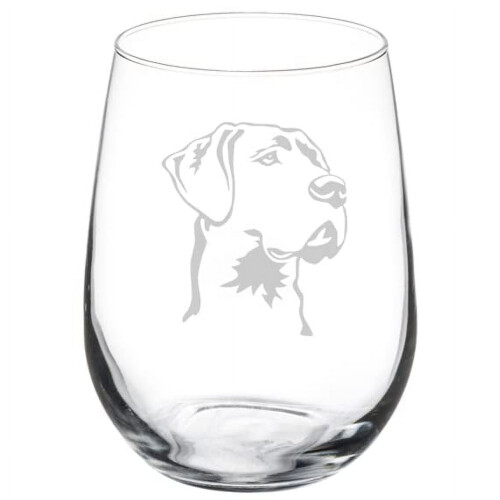 Wine Glass Goblet Gift Great Dane Face (17 oz Stemless)