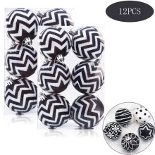 Seewan 12PCS 2.4" Black Shatterproof Christmas Balls Ornaments, compatible with Christmas, Halloween, Holiday Party Tree Decorations