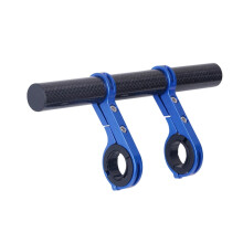 Mizh 20cm Road Cycling Bike Double Handlebar Extension Mount Carbon Fiber Extender Holder Set Extender Mount Bracket (Blue)