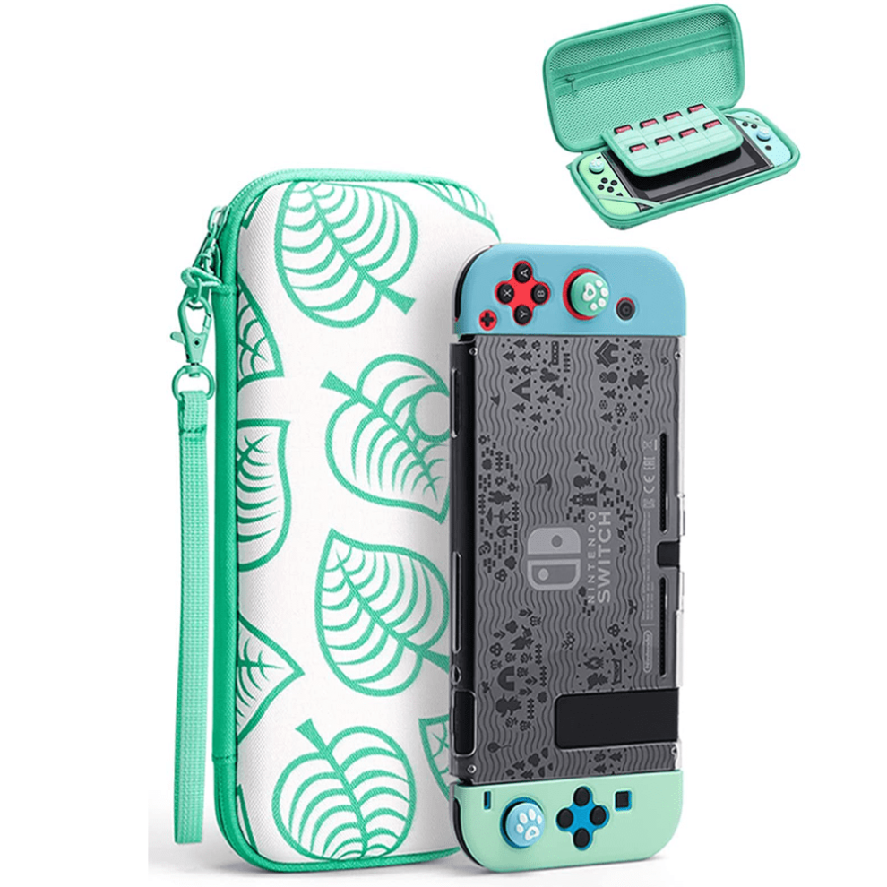 Carrying Case For Compatible With Nintendo Switch Lite, Hard Shell Storage Bag For Animal Crossing Turquoise 9389440356986