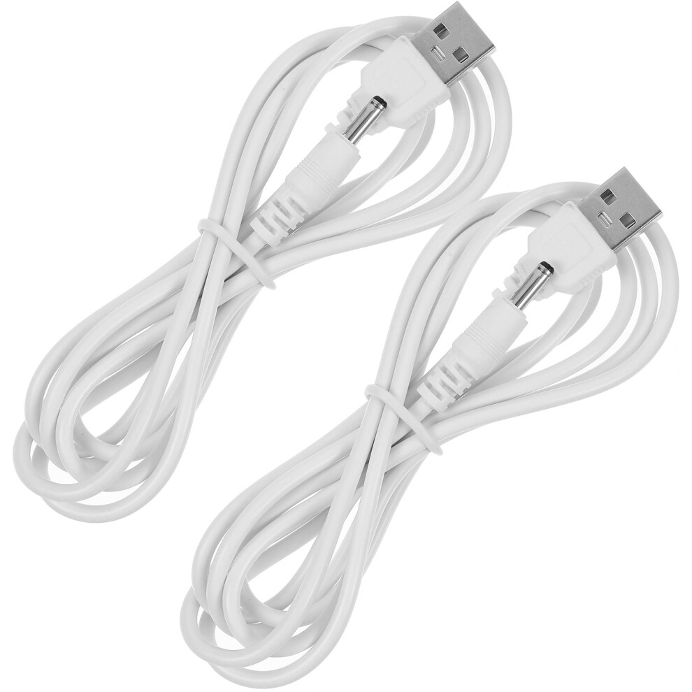 2 Pcs Dc Charging Cable Cord Cords Usb Charger Copper White 9389440452039
