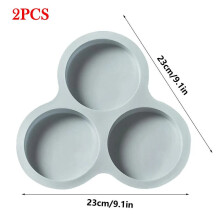 Air Fryer Egg Mold Round Shape Eggs Mold 3 Cavity Non-Stick Silicone Air Fryer Egg Pan Egg Steamer Cooking Mold Fried Egg Tool gray 2PCS