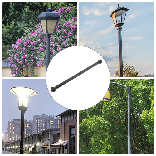 Lamp Post Cross Arm Ladder Frame Light Pole Rest Handle Yard Rod Flag Holder Stand 2