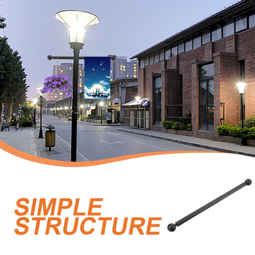 Lamp Post Cross Arm Ladder Frame Light Pole Rest Handle Yard Rod Flag Holder Stand 1