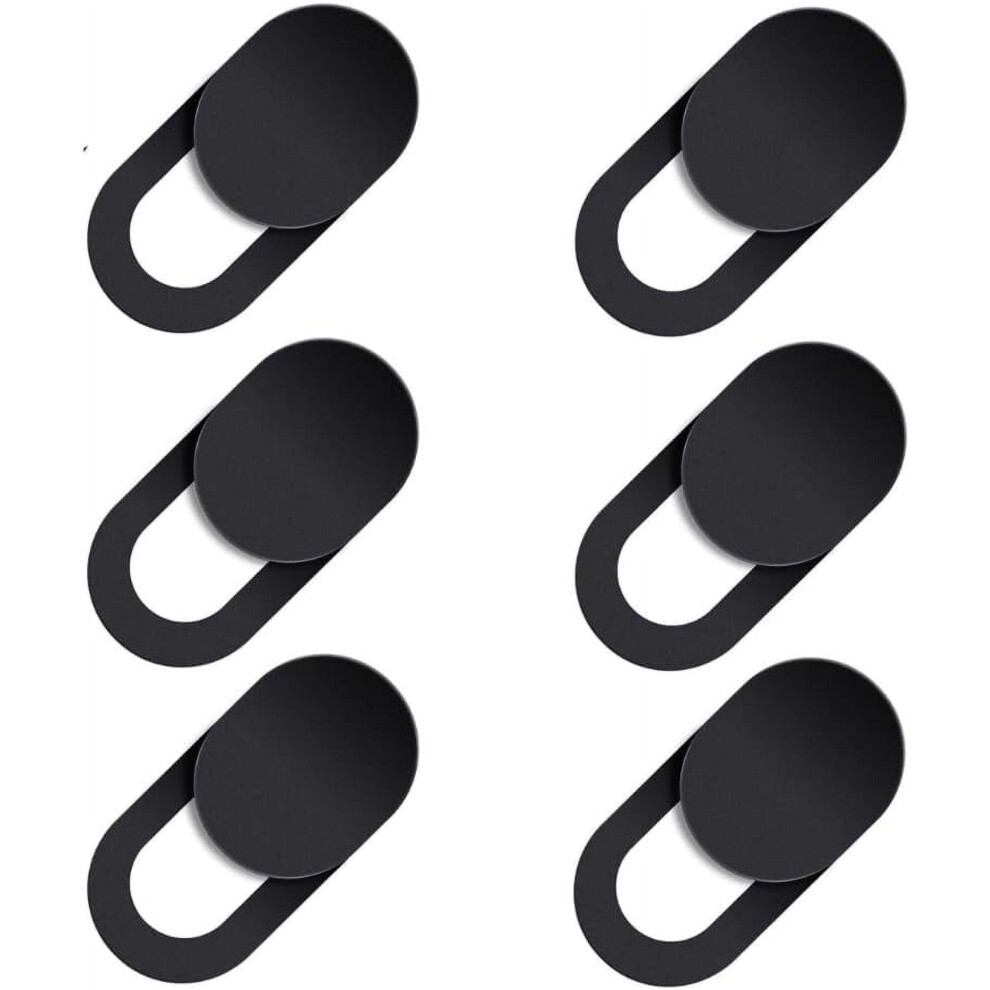 6 Pack Webcam Cover, Privacy Security For Compatible With Iphone, Compatible With Ipad, Smartphone, Tablet, Laptop - Black 9389440498365