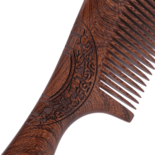 6X Unisex Sandalwood Comb Women Men Home Travel Wood Anti-Static Fine-Tooth Comb Wooden Handles Hair Comb