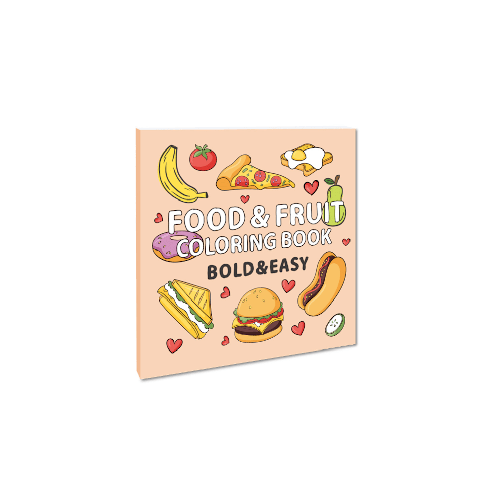 A coloring book for adults and teenagers, with super cute pictures and simple and relaxing patterns, suitable for a relaxing book food