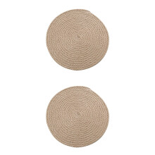 2 Pc Insulated Placemat Coaster Round Placemats Woven Desk Cup