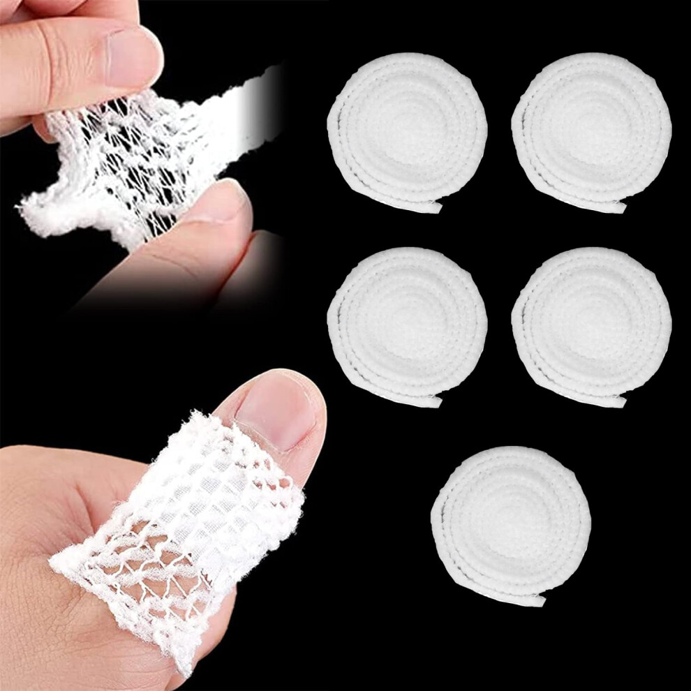 White 5 Rolls Tubular Bandage Elastic Net Bandages 2M Tubular Gauze Breathable Wound Dressing Wrap Retainer Stretch Bandage Support For Fingers Toes,