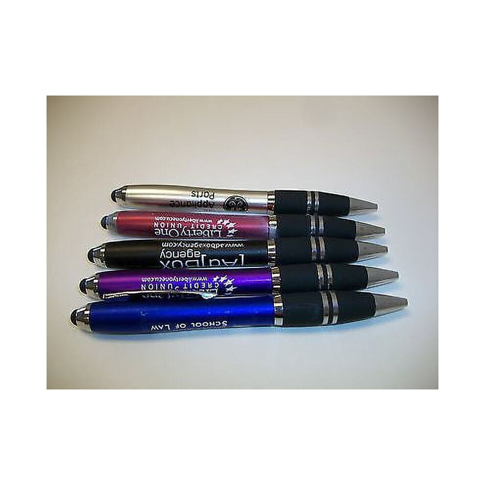 5 Lot Misprint Ink Pens With Soft Tip Stylus For Touch Screen, Thick Barrel Black 9389440623316