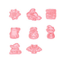 Winysin 8-delige Halloween-koekjesvormenset, geschikt voor pompoen, vleermuis, heks, kat en 3D mini-fondantstempels voor het zelf bakken en decoreren
