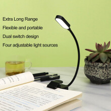 Lampe de lecture rechargeable USB avec batterie de 500 mAh, 9 LED, sans scintillement, lampe de lecture à pince, idéale pour une utilisation
