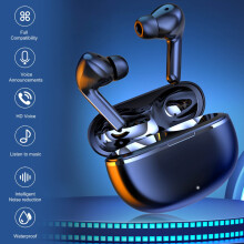 Auriculares inalámbricos Bluetooth 5.3 Avtoify, mini auriculares estéreo con estuche de carga, color negro.