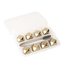 Begine Metal Whiskey Stones Set (8Pcs) + Tweezers, Cool Gifts for Him - Boyfriend, Husband, Grandpa, Clearance Sale