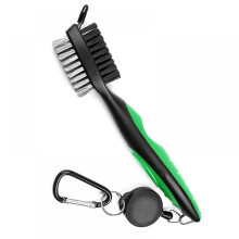 Savlot Golf Double-Sided Cleaning Brush, Retractable Dual-Bristle Club Brush/Groove Cleaner
