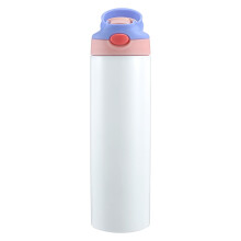 Gourde enfant Donemore 600 ml personnalisée, 590 ml, en acier inoxydable isotherme avec bouchon à paille, personnalisable avec le nom, idéale pour