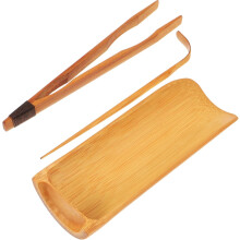 Ensemble de 3 cuillères à thé en bambou pour le thé, le matcha et les cérémonies de Gongfu - Compatible avec les accessoires de maison de thé,