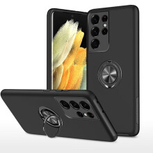 Kompatibelt med Samsung Galaxy S21Ultra Hybridskal med Fingerring - Svart